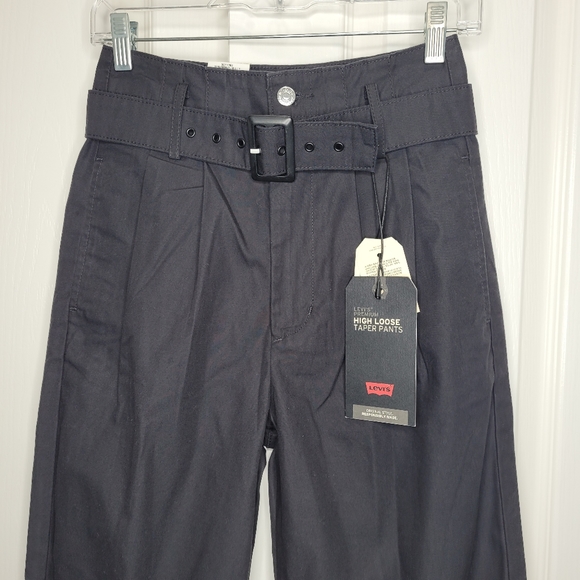 Levi’s TAILORED HIGH LOOSE TAPER WOMEN'S PANTS Black 24 - Picture 3 of 10